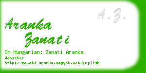 aranka zanati business card